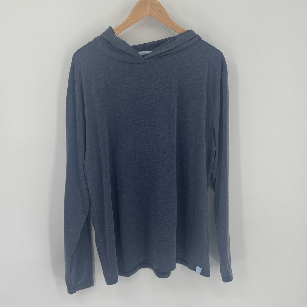 Fair Harbor SeaBreeze Hoodie Men’s XL Dark Blue Heather UPF 50 Lightweight